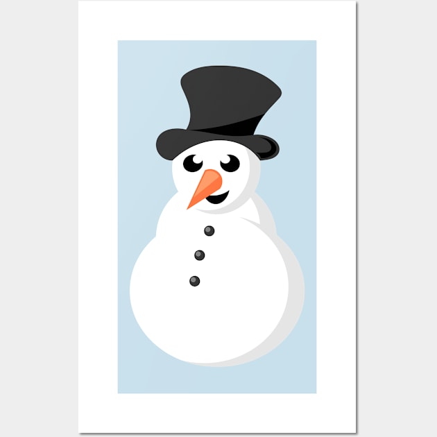 Cartoon snowman Wall Art by SooperYela